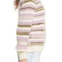 VERO MODA New  Grace Stripe Sweater Fuzzy Crewneck Pullover Birch Purple Photo 2