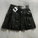 Adika Faux Leather Pleated Mini Skirt Black Photo 2