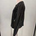 Cole Haan  Black Collarless Quilted Faux Leather Jacket Size Medium Photo 2