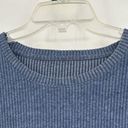 Freely Ribbed Knit Cropped Sweater Top Slouchy Drop Shoulders Blue Size M Size M Photo 1