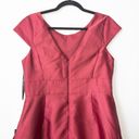 Alfred Sung NWT  Burgundy Cap Sleeve Pleated Skirt Dress with Pockets Size 14 Photo 8