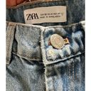 ZARA  High Waist Light Denim Distressed Shorts Photo 2