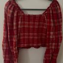 Free People Cherry Bomb Madrass Plaid Top Photo 2