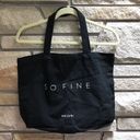 Mejuri  So Fine Canvas Tote Bag Medium Sized Blaxck Graphic Print Photo 1