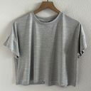 All In Motion  Keyhole Back Cropped Boxy Active Tee T-Shirt Gray White Medium Photo 0