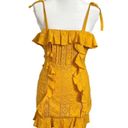 Majorelle  Mara Mini Dress Gold Horizon Flounce Trim Revolve Women’s Size XXS Photo 0