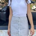 Brandy Melville Striped Linen Skirt Photo 0