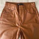 ZARA Faux Leather Pants Brown Size 25 Photo 2