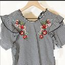 Abound  Gingham Embroidered Ruffles Top Photo 1