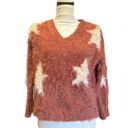 Lush Clothing Lush Mulberry Colored Fuzzy Sweater With Stars Size Medium Photo 0