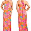 Trina Turk NWT  Milan Gingko floral halter maxi dress pink blue orange size XL Photo 1