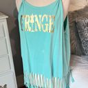 Comfort Colors Tank Fringe Swim Coverup  Shirt Womens Medium Beach Top Photo 2