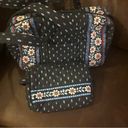 Vera Bradley  blue floral quilted retro satchel bag with zipper pouch set Photo 10