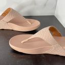 FitFlop  Lulu Perf Croco-Embossed Leather Toe-Post Thong Sandal Women’s Sz 10 Photo 3