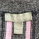 Talbots T by  Mixed Texture Marled Cardigan Womens Sz S Pink/Black/Grey Long Cozy Photo 4