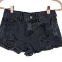 Krass&co Bullhead Distressed Denim . Black High Rise Shorts Size 25 Photo 0