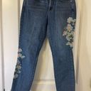 J.Jill  Authentic Fit Low Rise Floral Embroidered Cropped Jeans, Size 6/29 Photo 0