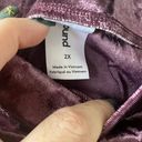 Abound Nordstrom Velvet Mini Skirt Plus Size 2X Plum Purple Crushed split side Photo 7