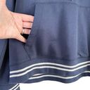 J.Crew University Terry Hoodie Sweatshirt Striped Cuffs Navy Blue 100% Cotton, L Size L Photo 5