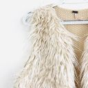 Poof *New*  Beige Super SIlky Soft Faux Fur & Crocket Knitted Vest ~ Medium Photo 2