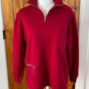 Ralph Lauren  Lauren Jeans Co Red Zip Pullover Sweatshirt Cotton Pocket Medium Photo 0