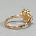 Daisy Gold Pink  Flower Diamond Gemstone Band Ring Jewelry Size 8 🌸✨ Photo 3