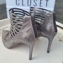 INC Kacela2 Caged pewter/silver rhinestone high heel booties sz 7.5 Photo 16