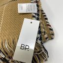 BP  Women's One Size Tan Scarf Plaid Multicolor Woven Fringes Edges NEW Photo 2