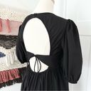 ZARA  Puff Sleeve Open Back Tiered Mini Dress Black Size M NWT Photo 5