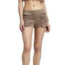 BCBG MaxAzria Weston Suede Fringe Shorts, Mocha, Size S Photo 0