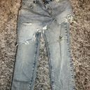 ZARA Ripped Jean With Skirt Overlay Size 4 Photo 0