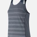 New Balance  Navy Blue Stripe Mesh Racerback Tank Top Medium Photo 0