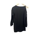 Socialite  Womens Sweater Dress Black Floral Embroidered Long Sleeve Stretch S Photo 1