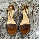 Christian Louboutin  Cordorella Spike Embellished Leather Sandal Wedges Size 38 Photo 2