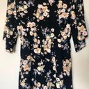 Xhilaration Floral Black Dress With Cinched Waist And V Neck - XS Photo 1