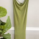 Meshki Armani Ice Jersy Cowl Back Maxi Dress Green Size Large Photo 2