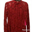 Betsey Johnson  Red floral lace dress women’s size 12 NWT long lace sleeves Photo 1