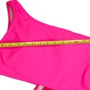 SheIn One Shoulder Hot Pink Cut Out Asymmetrical 1pc Swimsuit sz MEDIUM Photo 3