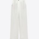 ZARA NWT  WOMEN NEW WIDE LEG PANTS WITH DARTS High-waisted OYSTER WHITE 3069/566. Size Medium Photo 2