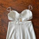 Daisy Misha  Solid White Cut Out Mid-Riff Bustier Midi Dress Size 8 Photo 6