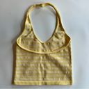 Full Tilt Yellow & White Striped Halter Tank Top Size Small Photo 1