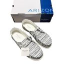 Arizona Jeans NEW Arizona Jean Co AZ Flipa Loafer SHOES Womens 10M Gray Stripe White Slip Ons Photo 3