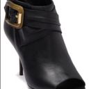 Burberry  Sharnford Ankle Boots Open Toe Booties Buckle Leather Heels 38 1/2 Photo 1