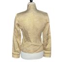 Arden B . Reptile Print Hidden Button Blazer Gold Size Small Photo 1