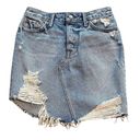 GRLFRND  Rhoda Distressed Denim Mini Skirt Size 24 EUC Photo 1