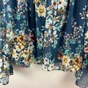 Anthropologie  Eri + Ali Velma Peasant Top Size Small Floral Blue Romantic Boho Photo 6