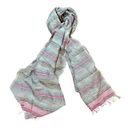 Lemlem  silver white pink metallic scarf new Photo 0