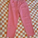 ZARA  Pink High Waisted Straight Leg Crop Jeans Photo 1