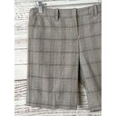 BCBGMAXAZRIA  Women's Plaid Stripe Bermuda Shorts Gray Size 4 Photo 1