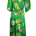 Collective Concepts  Floral Puff Sleeve Cutout Midi Dress Green Yellow L Photo 5